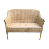 Vintage adult bamboo, rattan & wicker bench