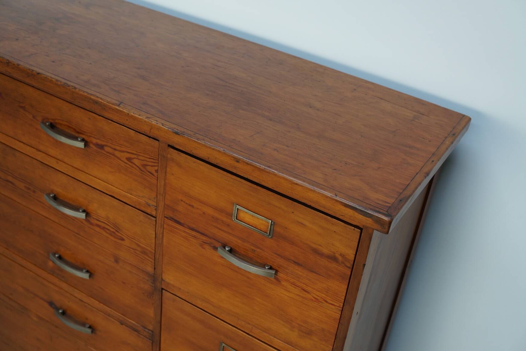 Dutch Pitch Pine Apothecary / Filing Cabinet or Sideboard, 1930s