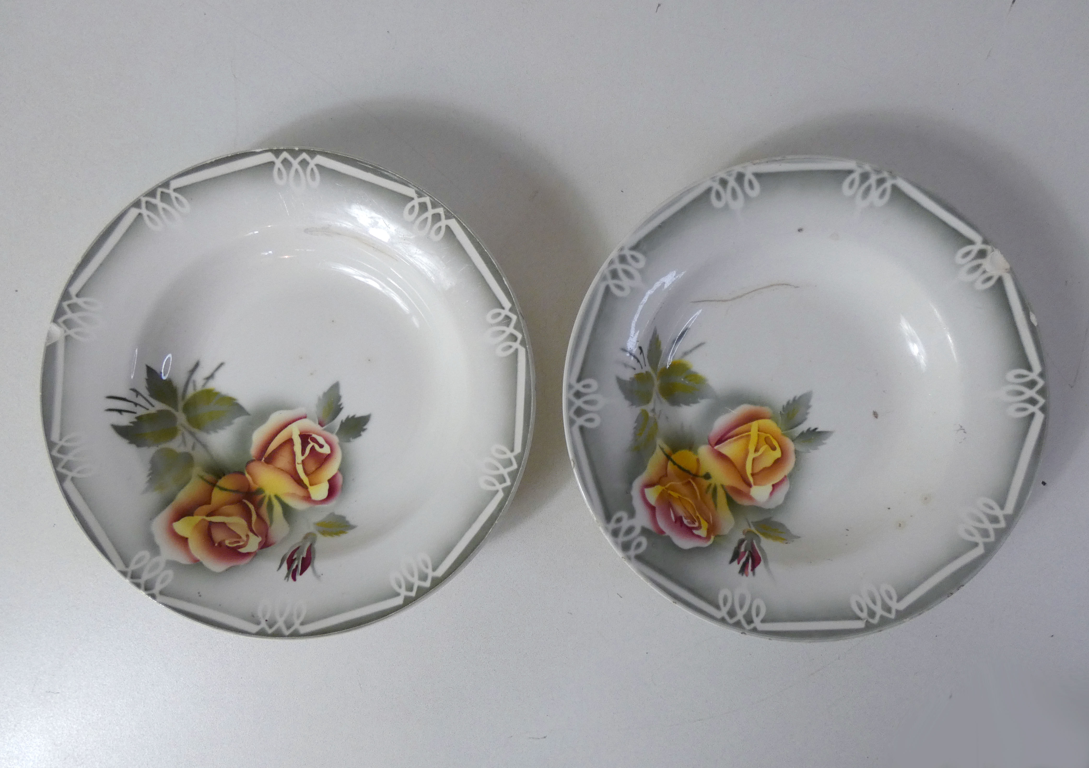 Digoin sarreguemines 2 hollow plates odile