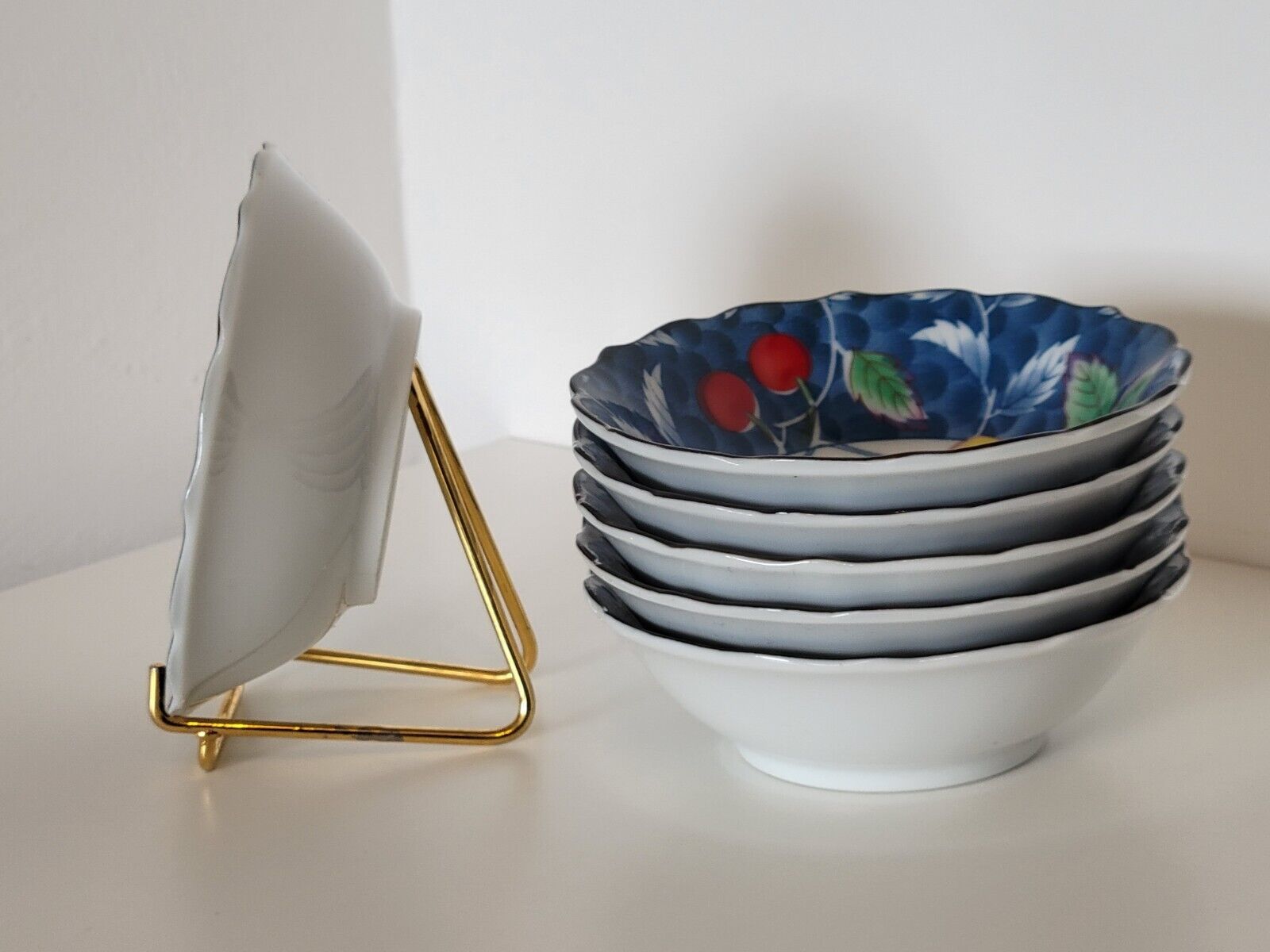 6 cups decoration cherries Japan vintage