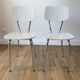 Pair of white Formica chairs 70s