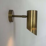 Vintage adjustable wall light, solid perforated brass, France 1960