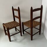 Child's chair made of wood and rope