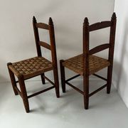 Child's chair made of wood and rope