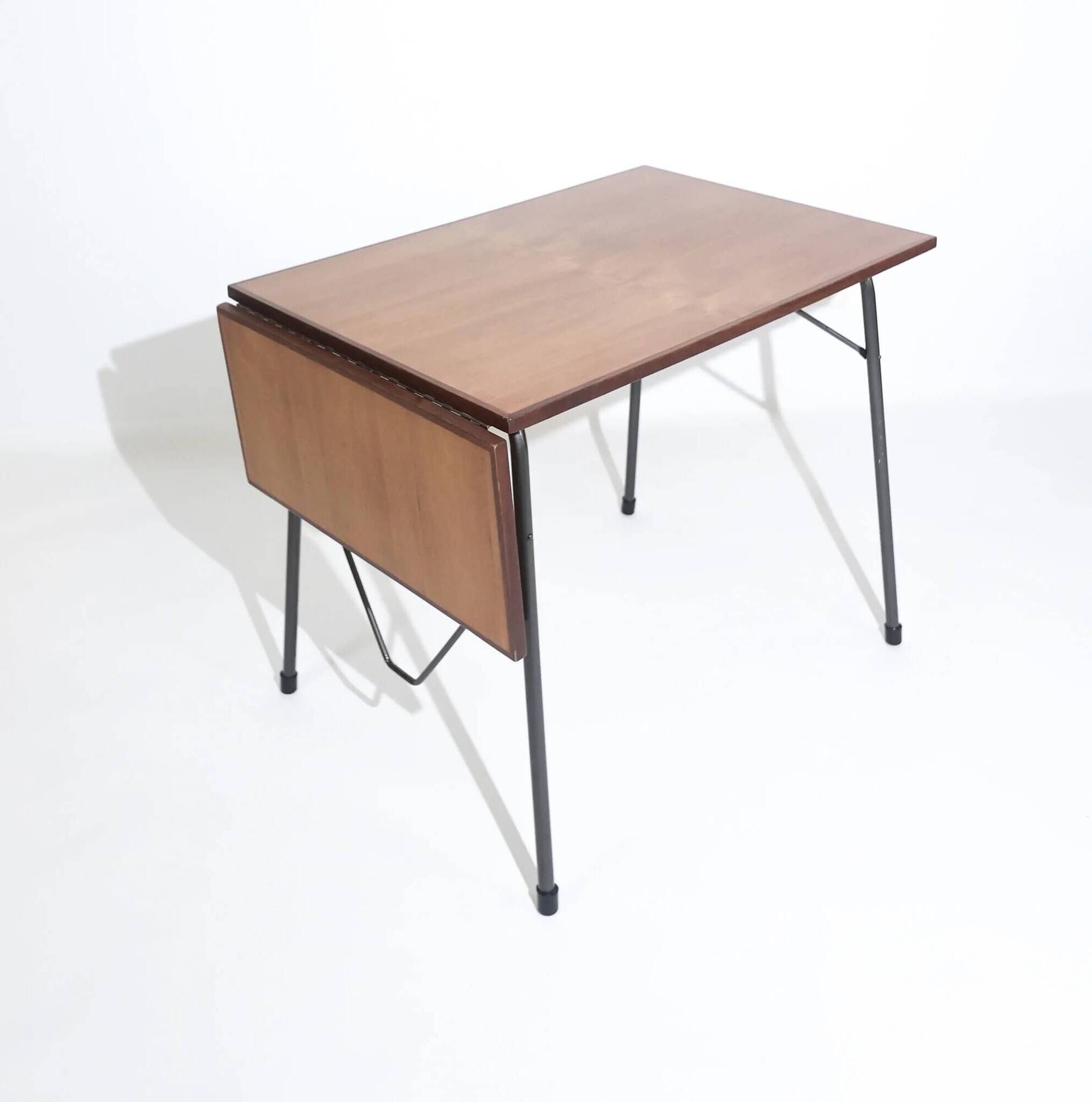 Vintage folding table in teak by Arne Jacobsen for Fritz Hansen, Denmark, 1950s.