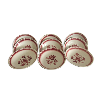 Antique tableware, hollow plates, pink pattern