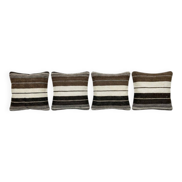 Set of 4 vintage kilim cushion covers 41x41 cm