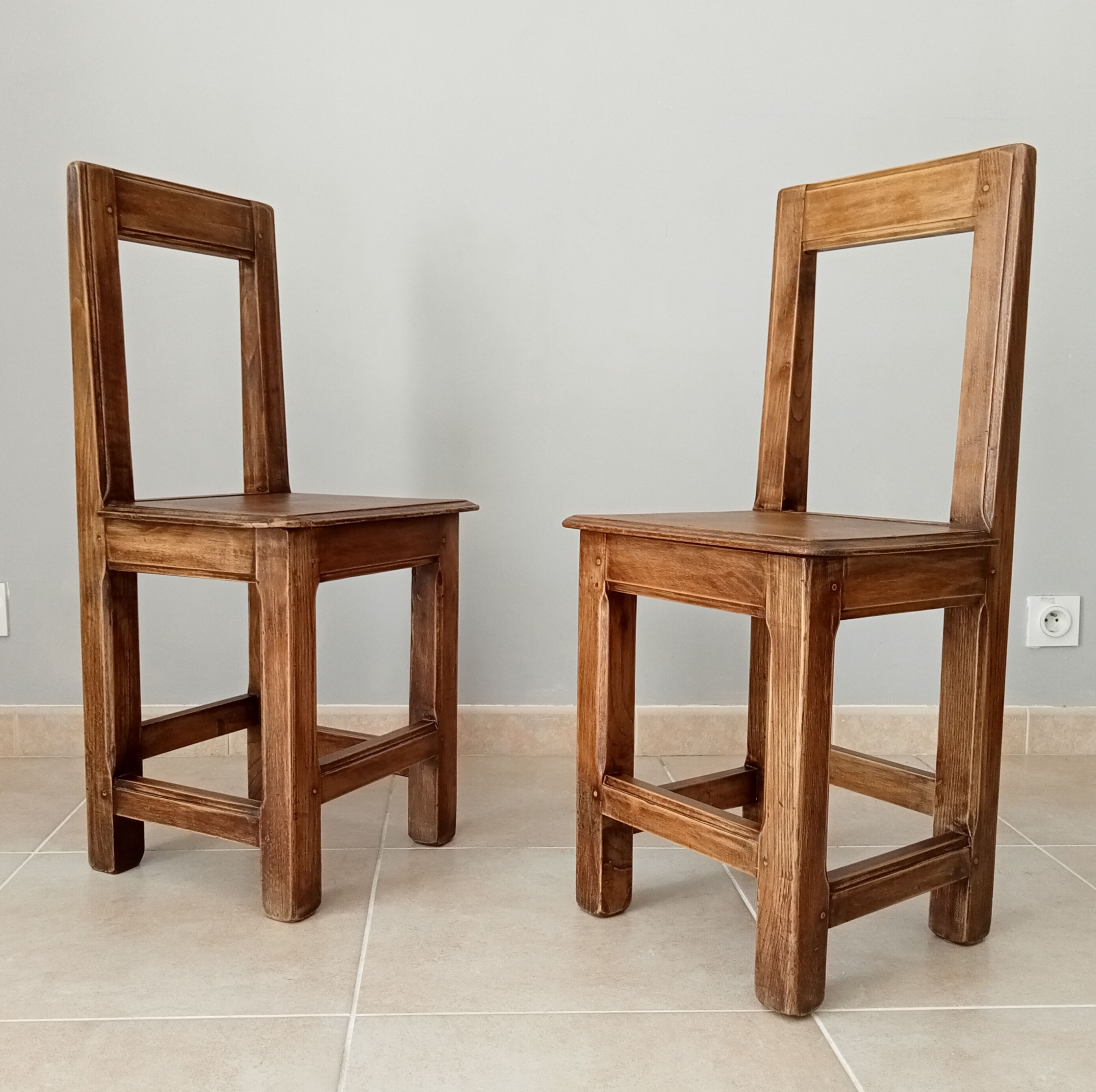 Antique chairs in solid walnut
