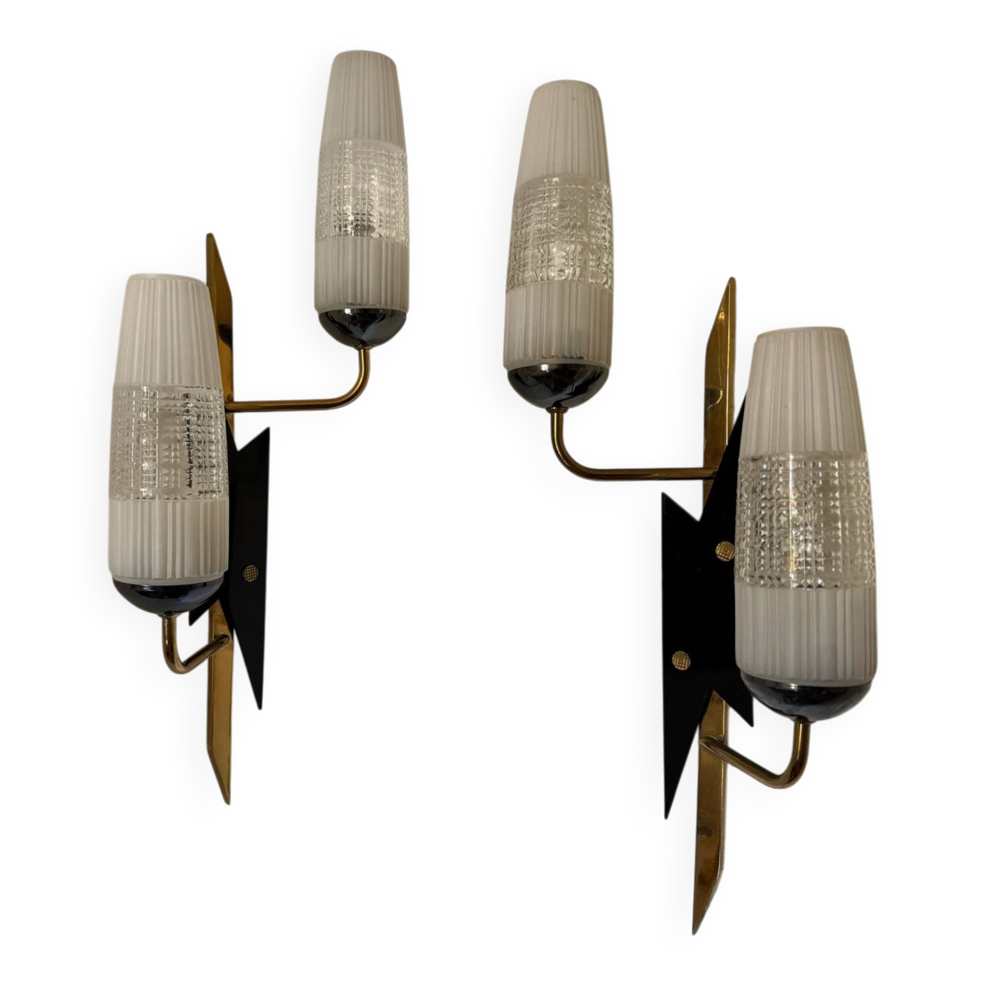 Appliques Arlus en laiton et Bakelite, années 60