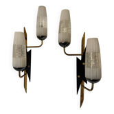 Arlus brass Bakelite wall lights from the 1960s.