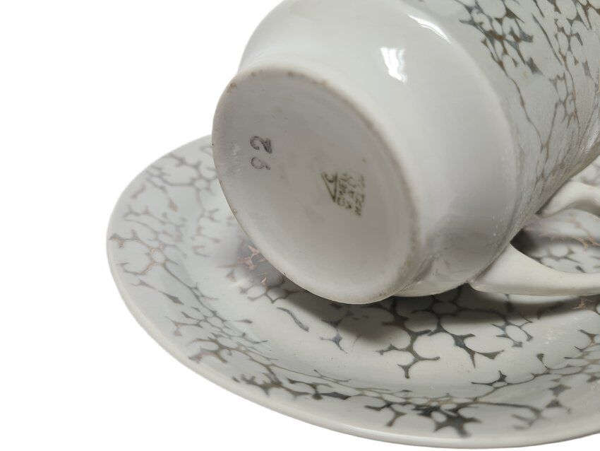 Vintage Polish cup and saucer from Wałbrzych Pottery, 1970s, set of 2