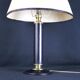 Mid-Century France Leather and Brass Table Lamp