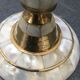 Set of 2 mother-of-pearl candlesticks and brass