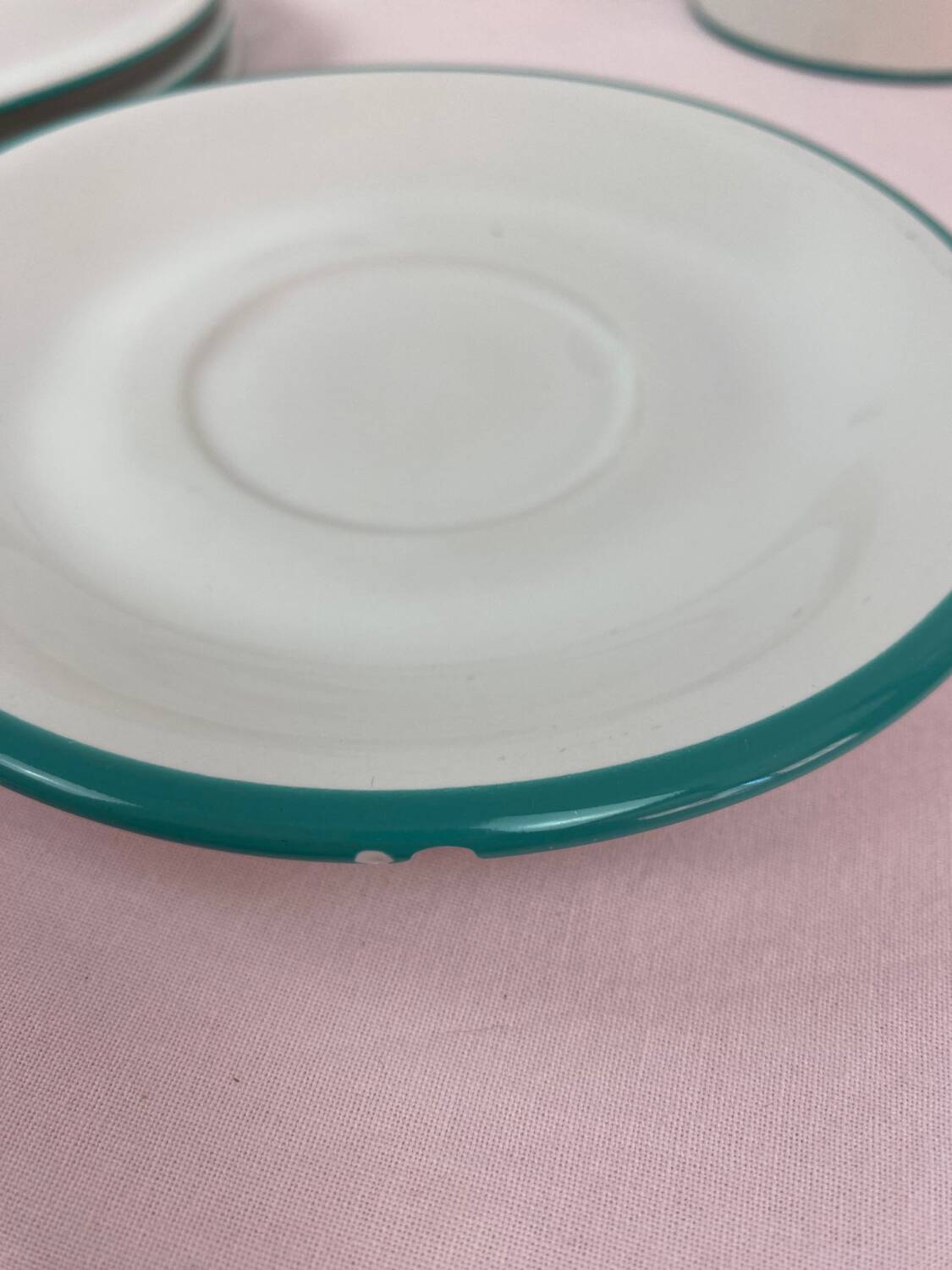 Vintage white and green service