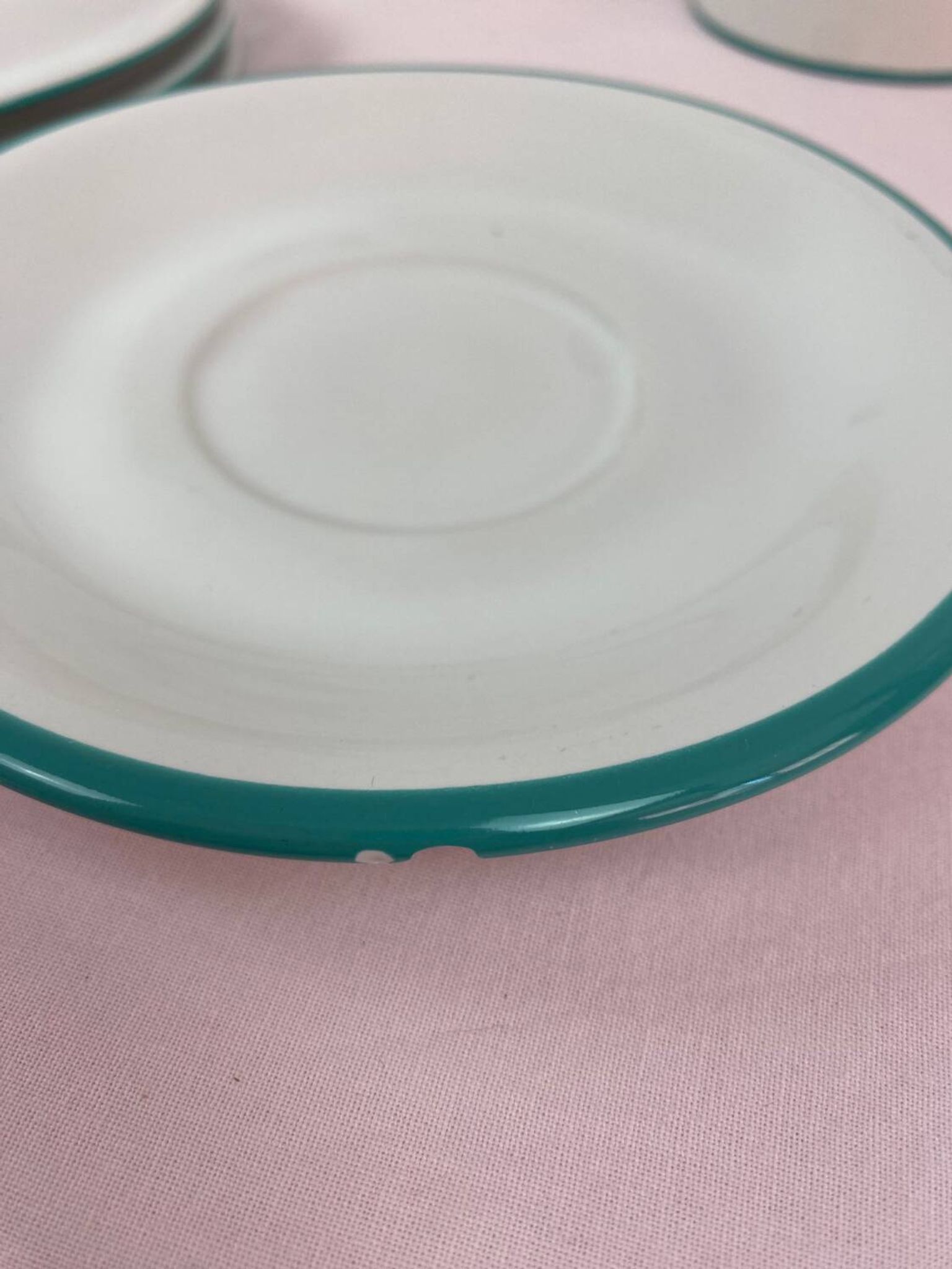 Service blanc et vert vintage