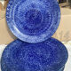Set of 6 flat blue plates in Indian ceramic