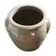 Pot glazed sandstone gray roundness two handles