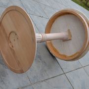Petite table basse ronde travertin/bout de canapé années 80/90