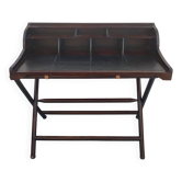 Colonial desk in wood and leather with armchair