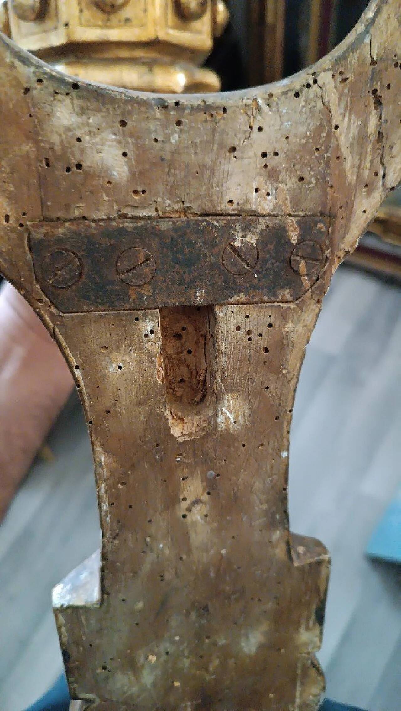 Pair of giltwood wall sconces, mid-19th century