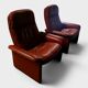Pair of reclining lounge chairs DS 50 De Sede – Cognac Leather