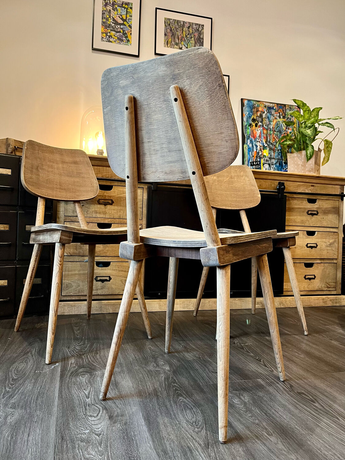 Série de 4 chaises bistrot