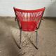 Folding scoubidou children's armchair red and vintage chrome 1950