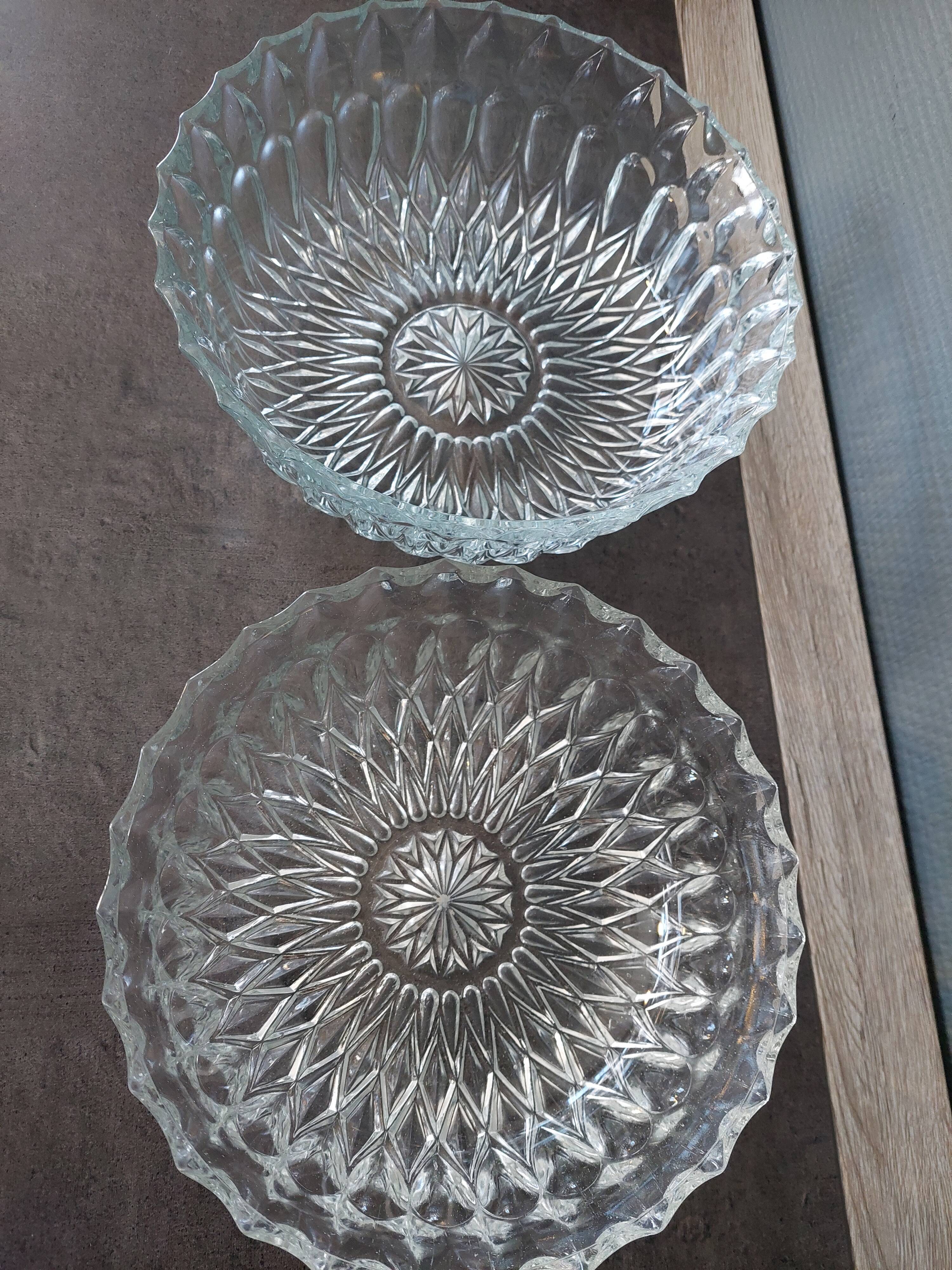 Vintage glass salad bowls