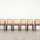 Josef Hoffmann set of 6 Prague Dining Chairs for Drevounia Czechoslovakia 1970s