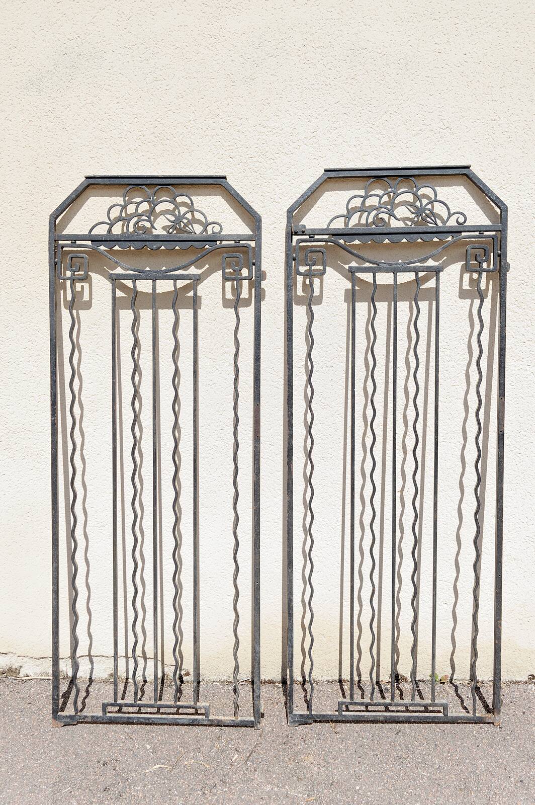 Pair of Art Deco wrought iron doors, circa 1925