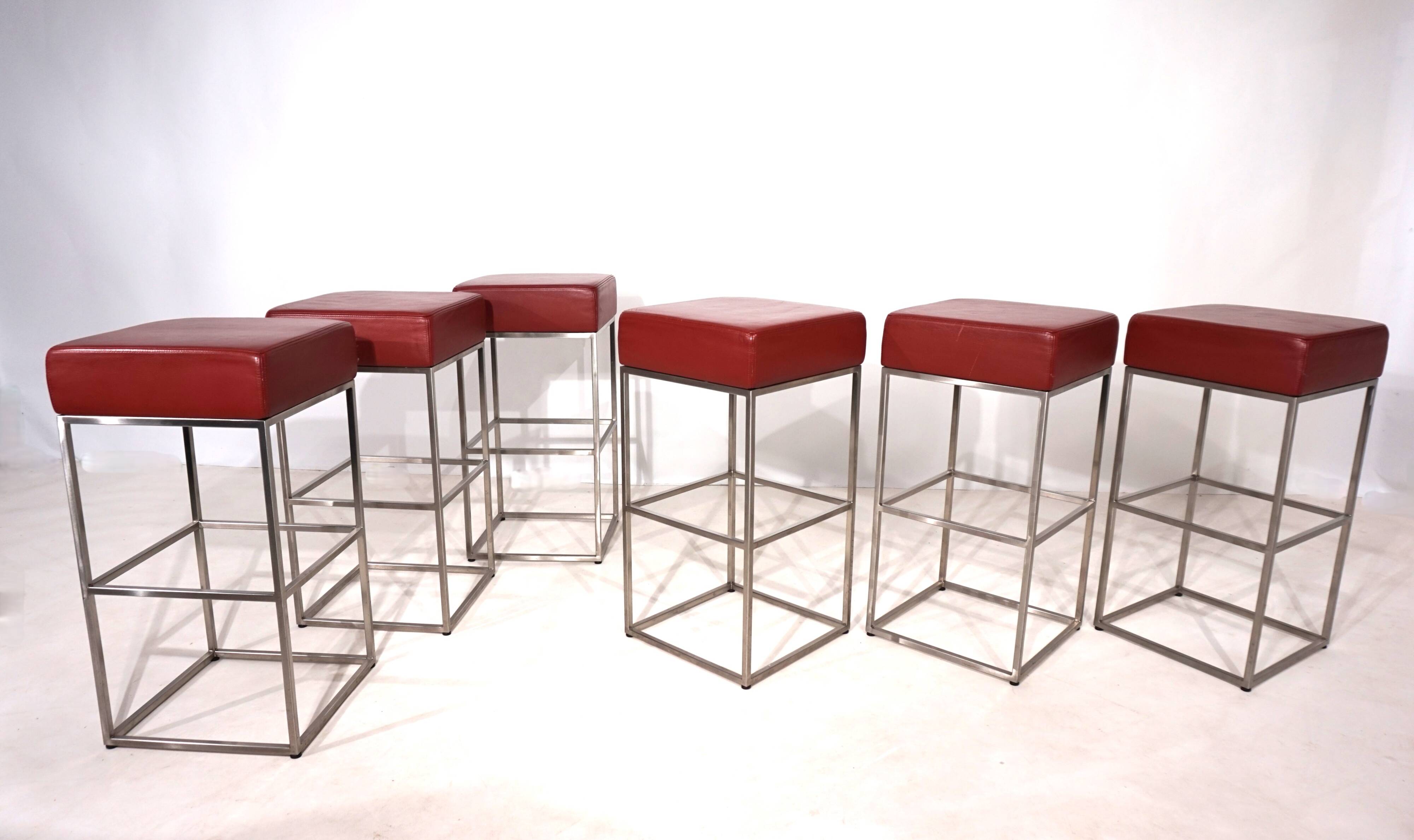 Ensemble de 6 tabourets de bar De Sede DS 218/55 par Paolo Piva, 2000