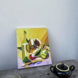 Modern still life, oil on canvas, fruit