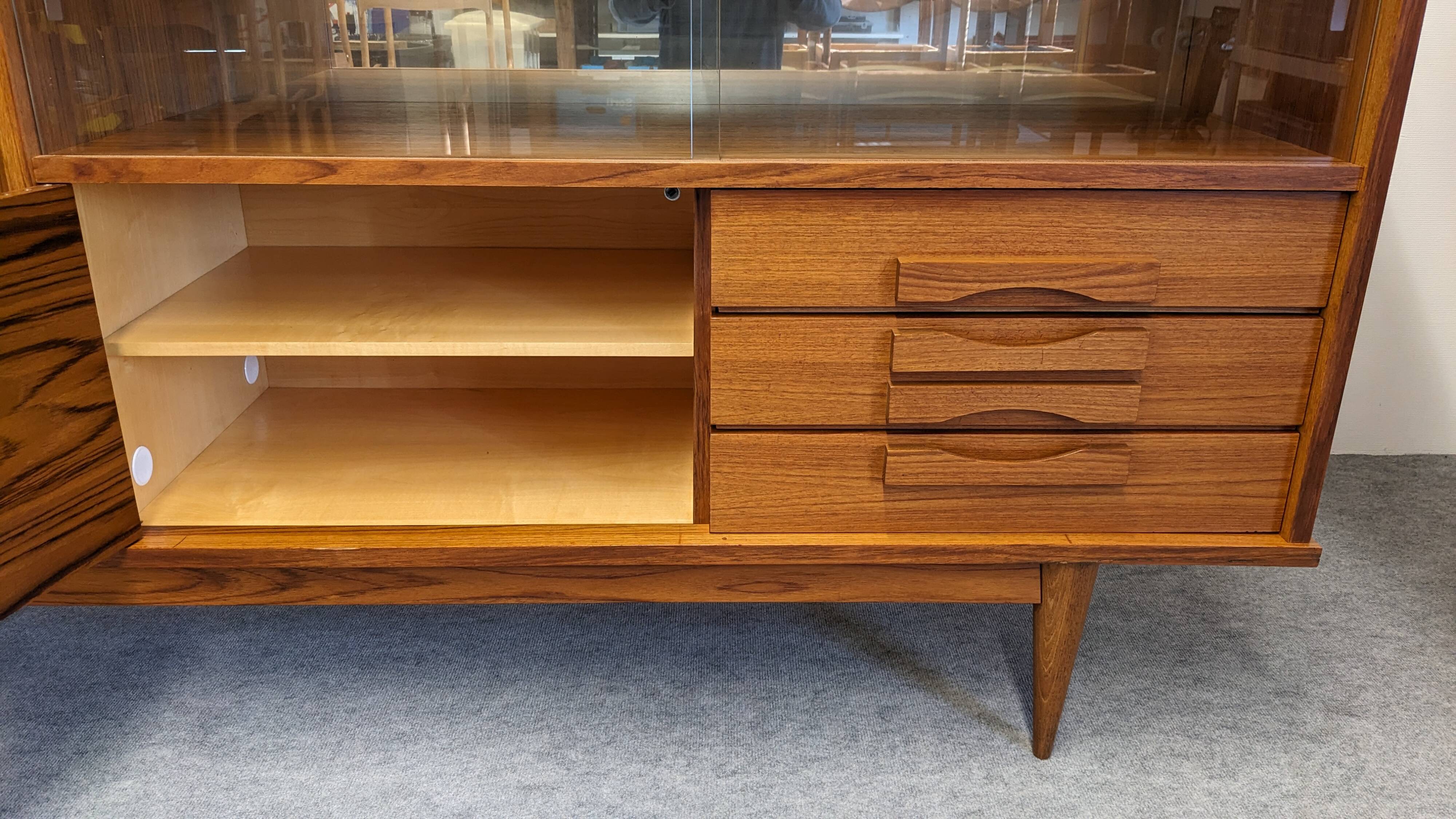 Buffet or high modernist sideboard in teak, France circa 1960.