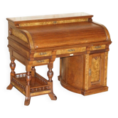 Shannon File Co drum desk in Victorian walnut with certificate.