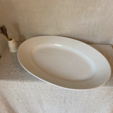 Grand Plat ovale en faïence blanche