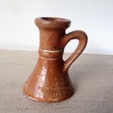 Pair of candlesticks in glazed stoneware