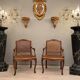 Paire de fauteuils cannés moulures et sculptes d'epoque régence