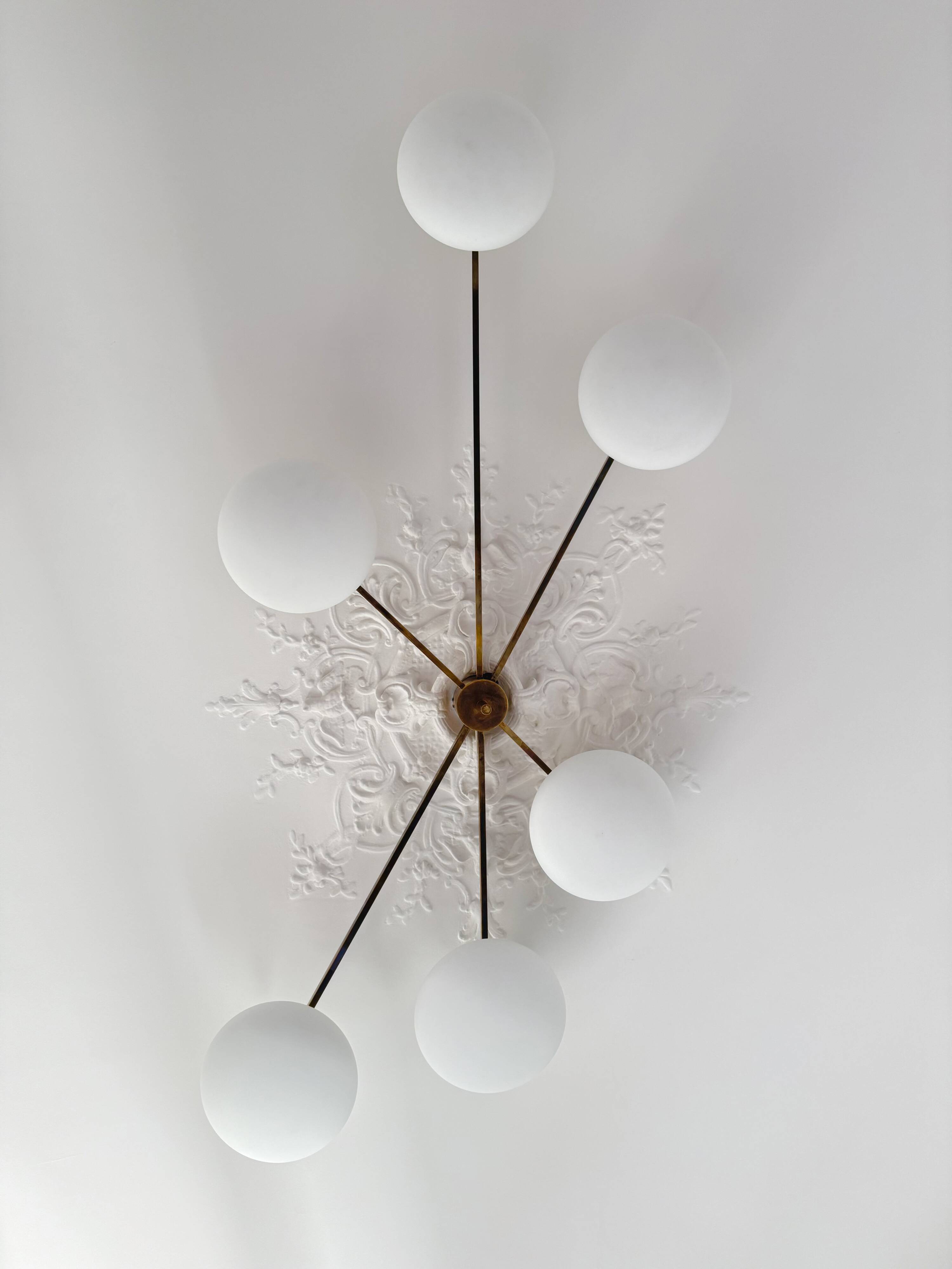 Angelo Lelii lustre plafonnier modèle 6 lune édition arredoluce