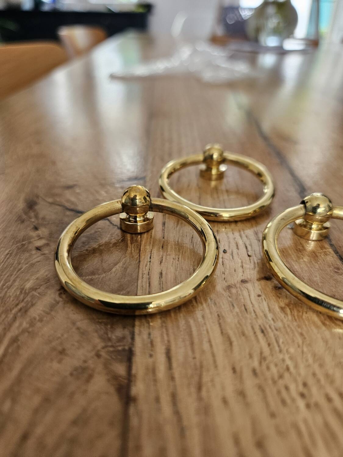 Polished brass bail rings