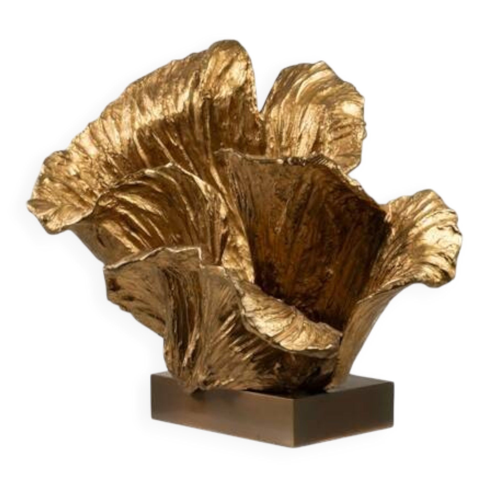 Lampe en bronze doré signée Chrystiane Charles, pour Maison Charles