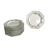 Lot de 11 assiettes de service porcelaine anglaise blanche Johnson Brothers— Eternal Beau — 15,5 cm