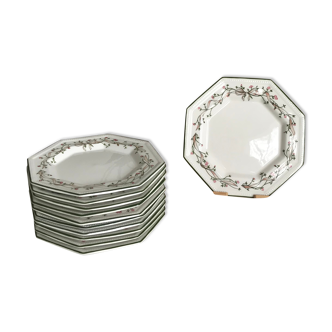 Lot de 11 assiettes de service porcelaine anglaise blanche Johnson Brothers— Eternal Beau — 15,5 cm