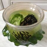 Patrick Lepage blown glass candle holder