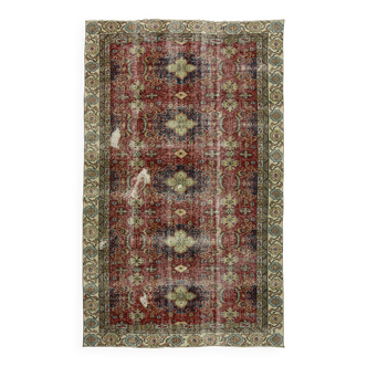 Tapis vintage turc tissé à la main unique en son genre - charme vintage rustique 276x 174 cm