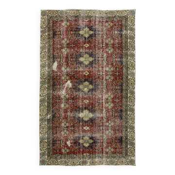 Tapis vintage turc tissé à la main unique en son genre - charme vintage rustique 276x 174 cm