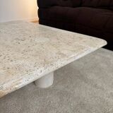 Travertine coffee table, Angelo Mangiarotti, Italy, 1970s