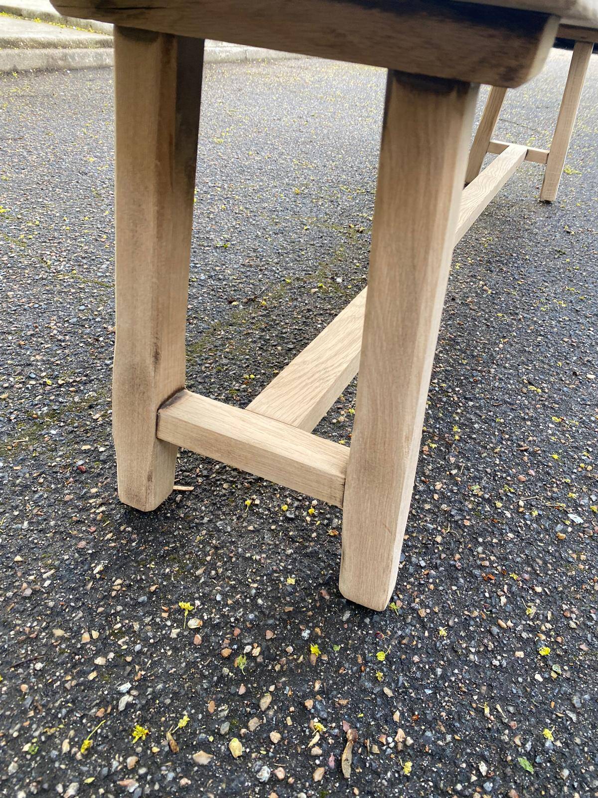 Renovated oak farm bench from the 20th century, 180cm.