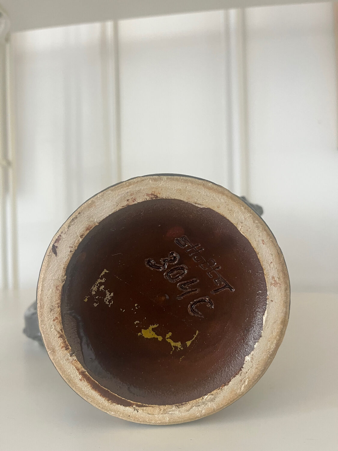 Belgian ceramic pitcher signed Sylvain Sttublet