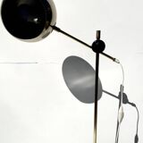 Vintage Brass Floor Lamp Bubble Height-adjustable Spotlight from IKEA 1970s