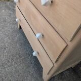 Natural wood chest of drawers